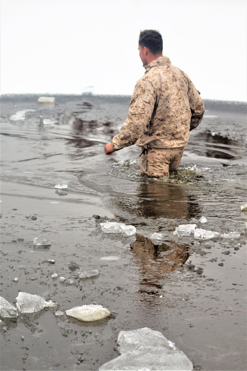 Marines jump in for cold-water immersion training at Fort McCoy