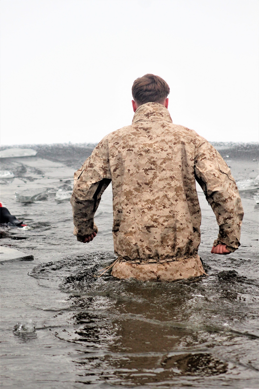 Marines jump in for cold-water immersion training at Fort McCoy