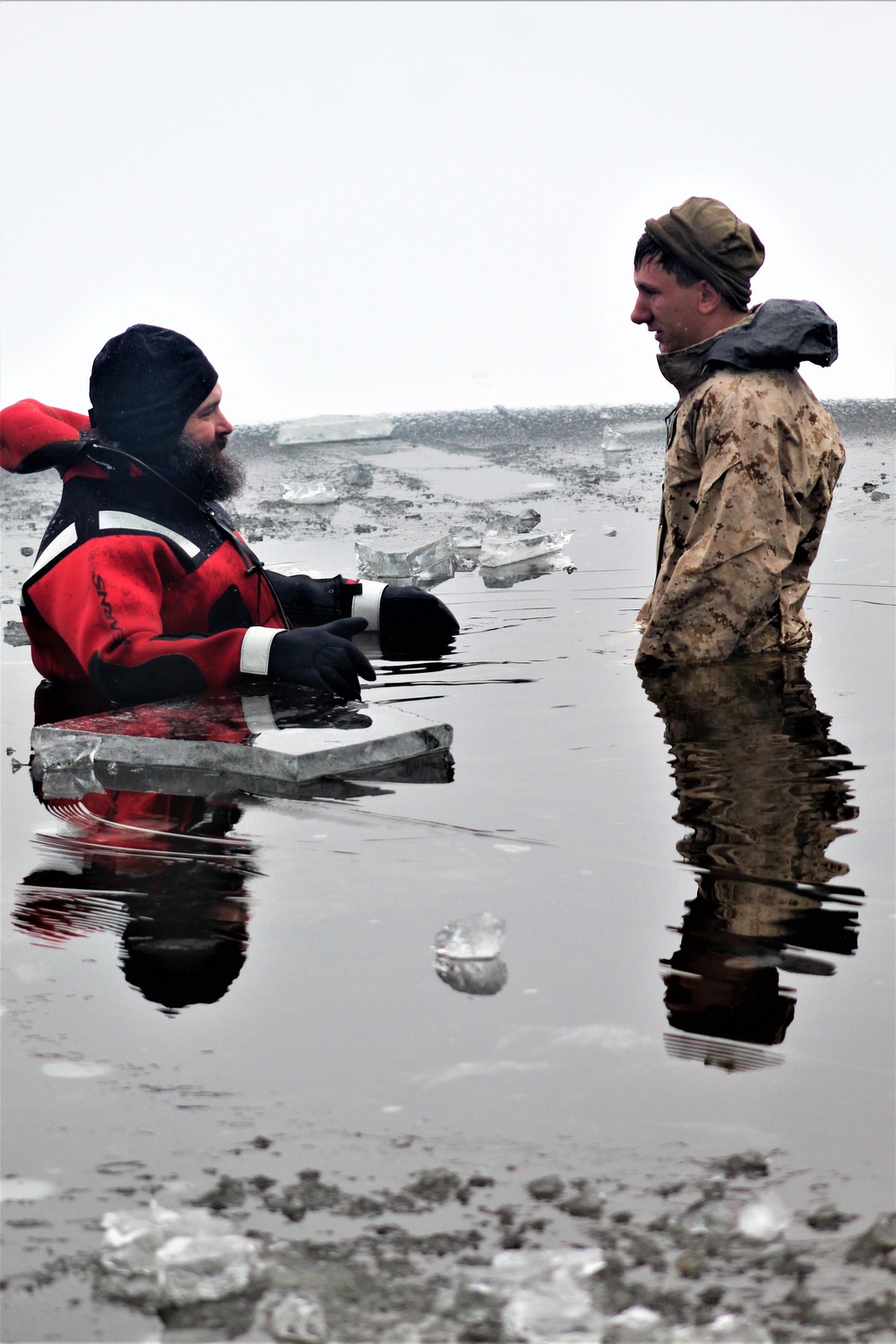 Marines jump in for cold-water immersion training at Fort McCoy