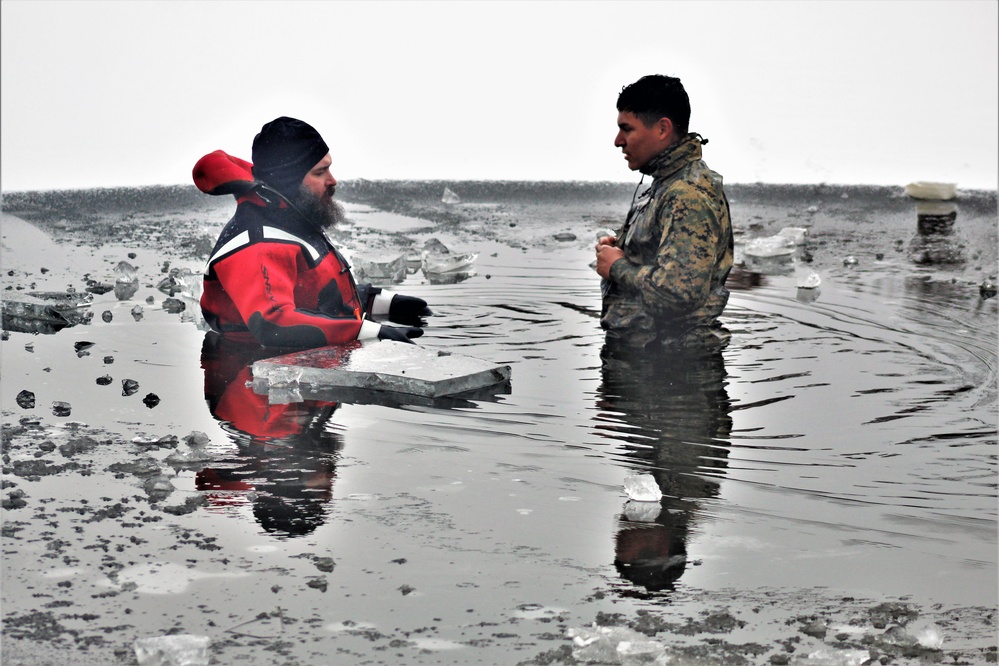 Marines jump in for cold-water immersion training at Fort McCoy