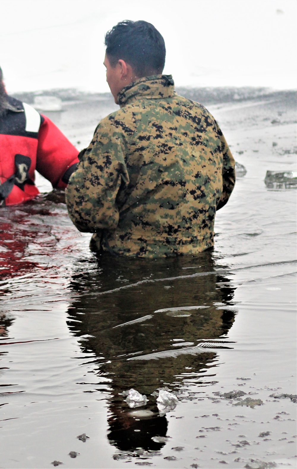 Marines jump in for cold-water immersion training at Fort McCoy