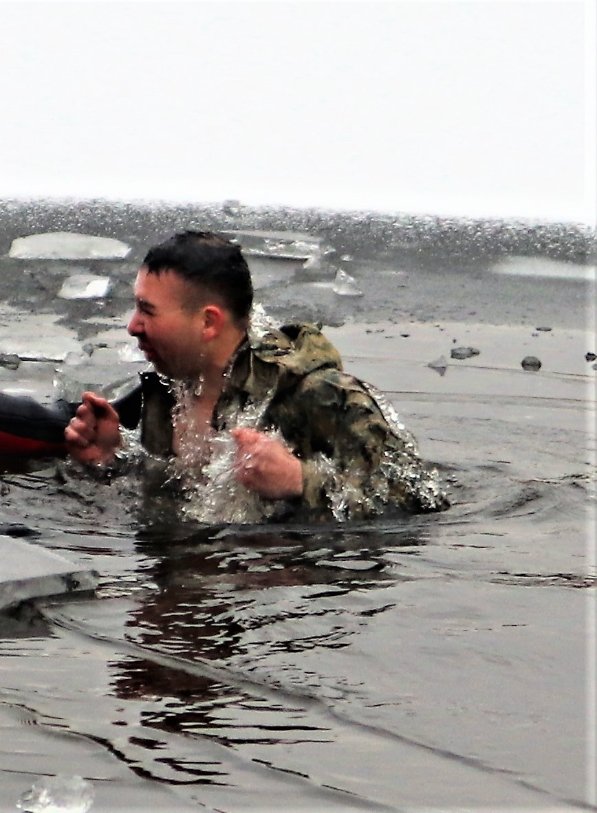 Marines jump in for cold-water immersion training at Fort McCoy