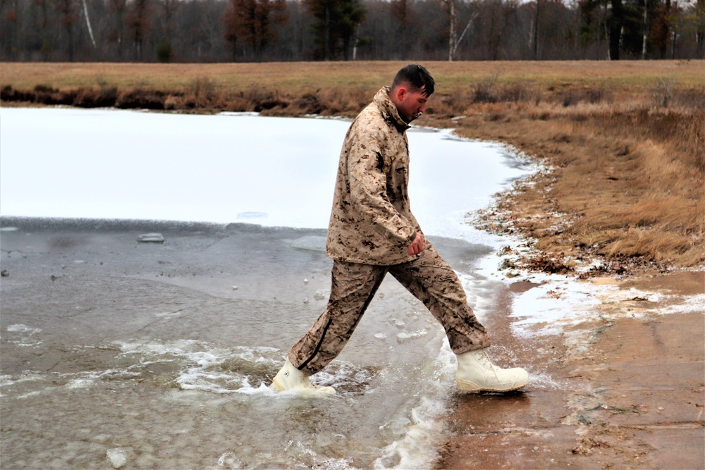 Marines jump in for cold-water immersion training at Fort McCoy