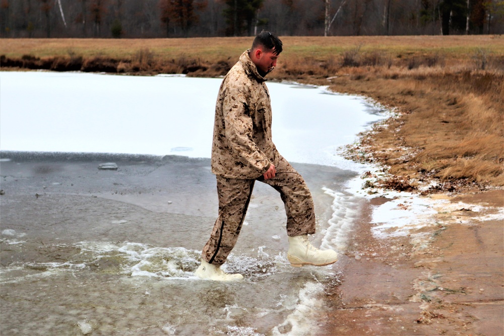 Marines jump in for cold-water immersion training at Fort McCoy