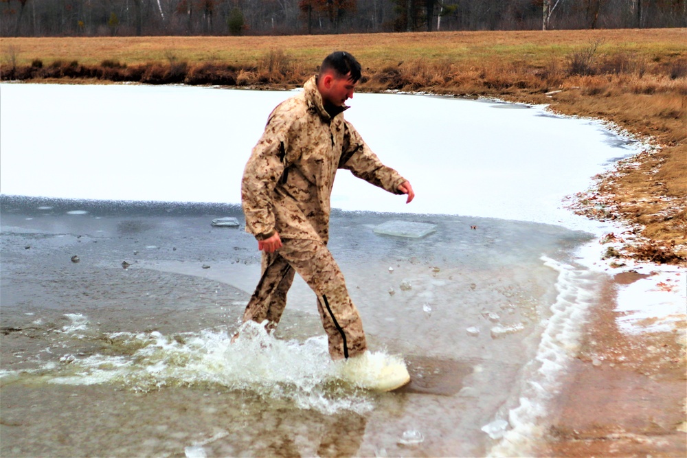 Marines jump in for cold-water immersion training at Fort McCoy