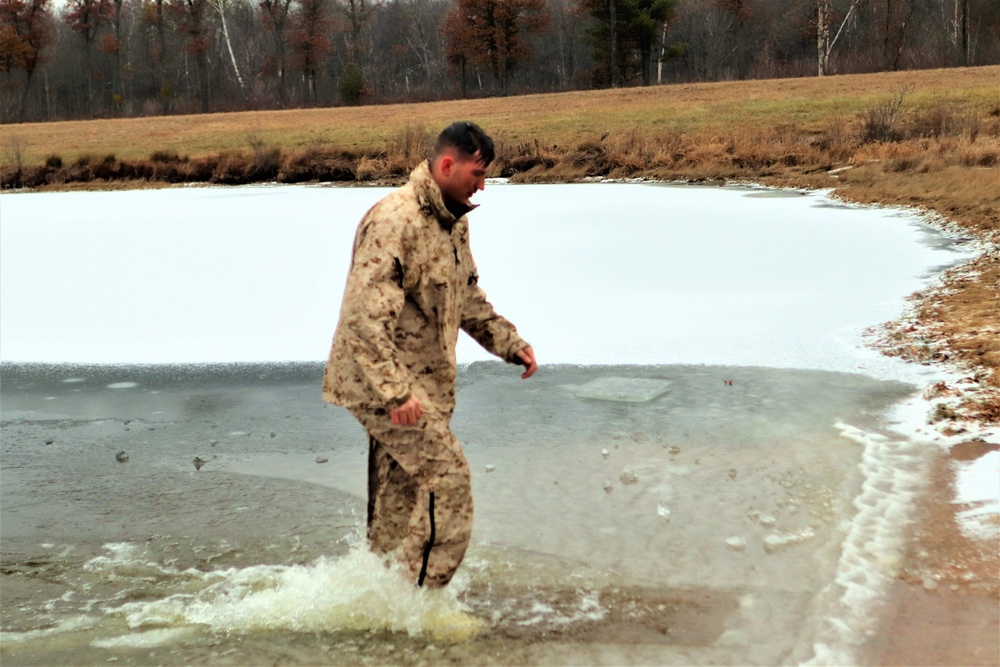 Marines jump in for cold-water immersion training at Fort McCoy