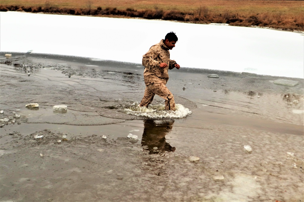 Marines jump in for cold-water immersion training at Fort McCoy