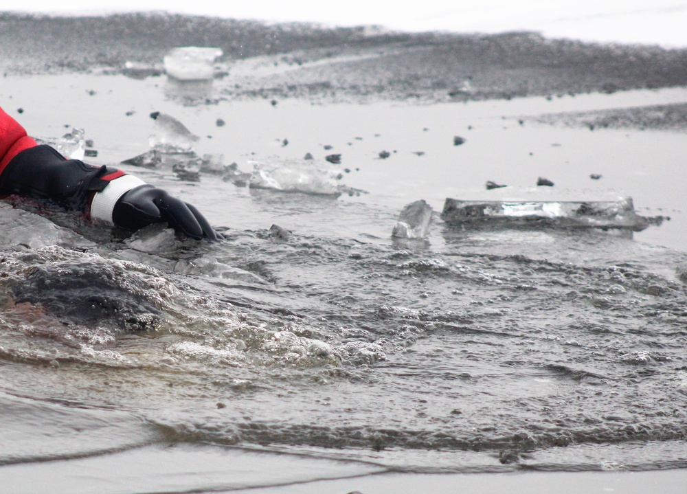 Marines jump in for cold-water immersion training at Fort McCoy