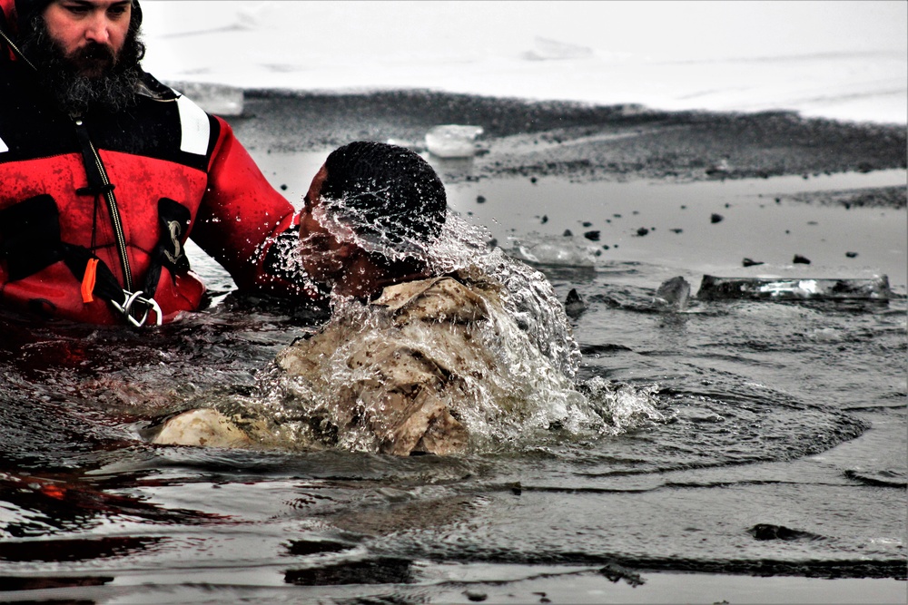 Marines jump in for cold-water immersion training at Fort McCoy