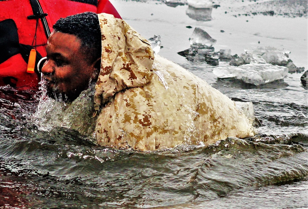 Marines jump in for cold-water immersion training at Fort McCoy