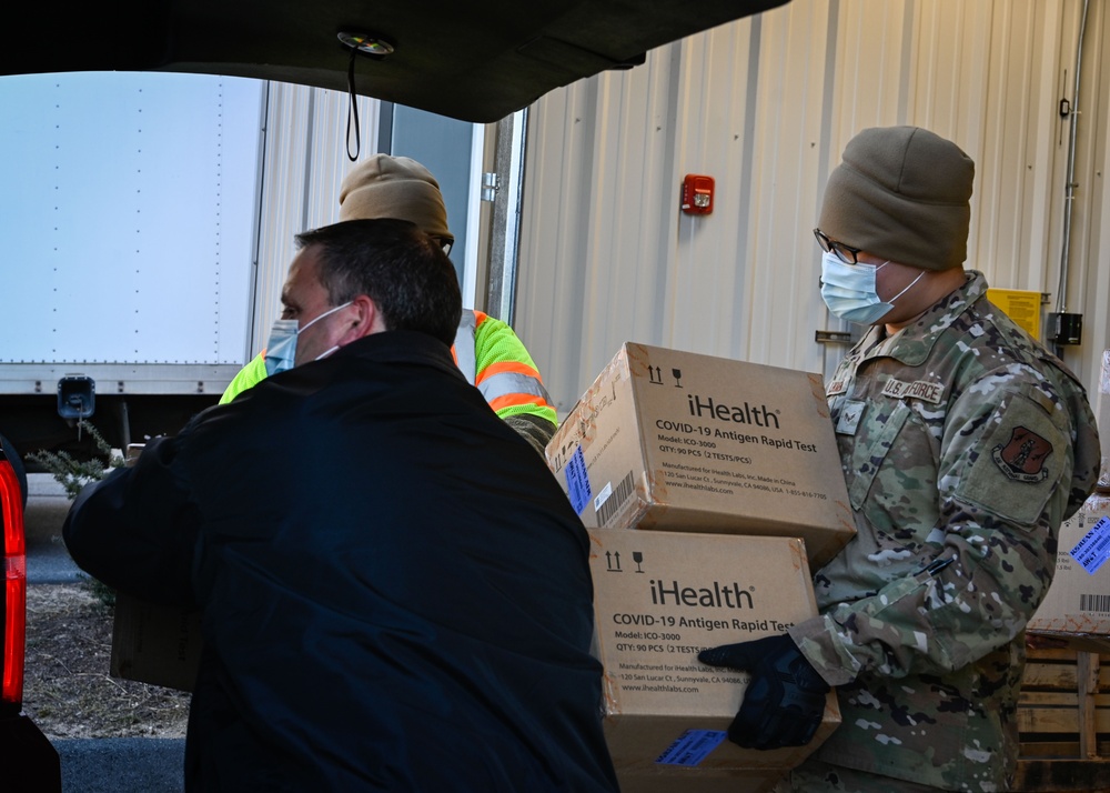 Connecticut Air National Guard Distributes COVID-19 Rapid Tests