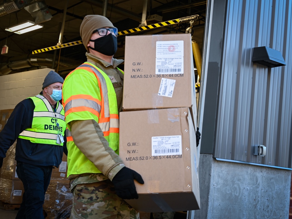 Connecticut Air National Guard Distributes COVID-19 Rapid Tests