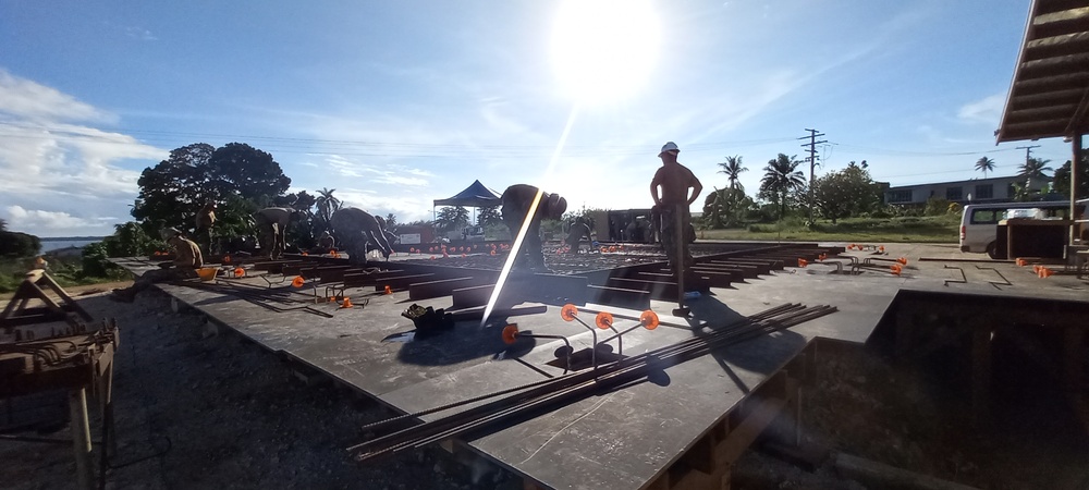 US Navy Seabees with NMCB-5 build a dental facility on Lombrum Naval Base, Papua New Guinea