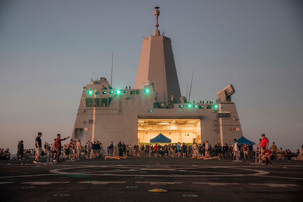 Christmas steel beach aboard USS Portland