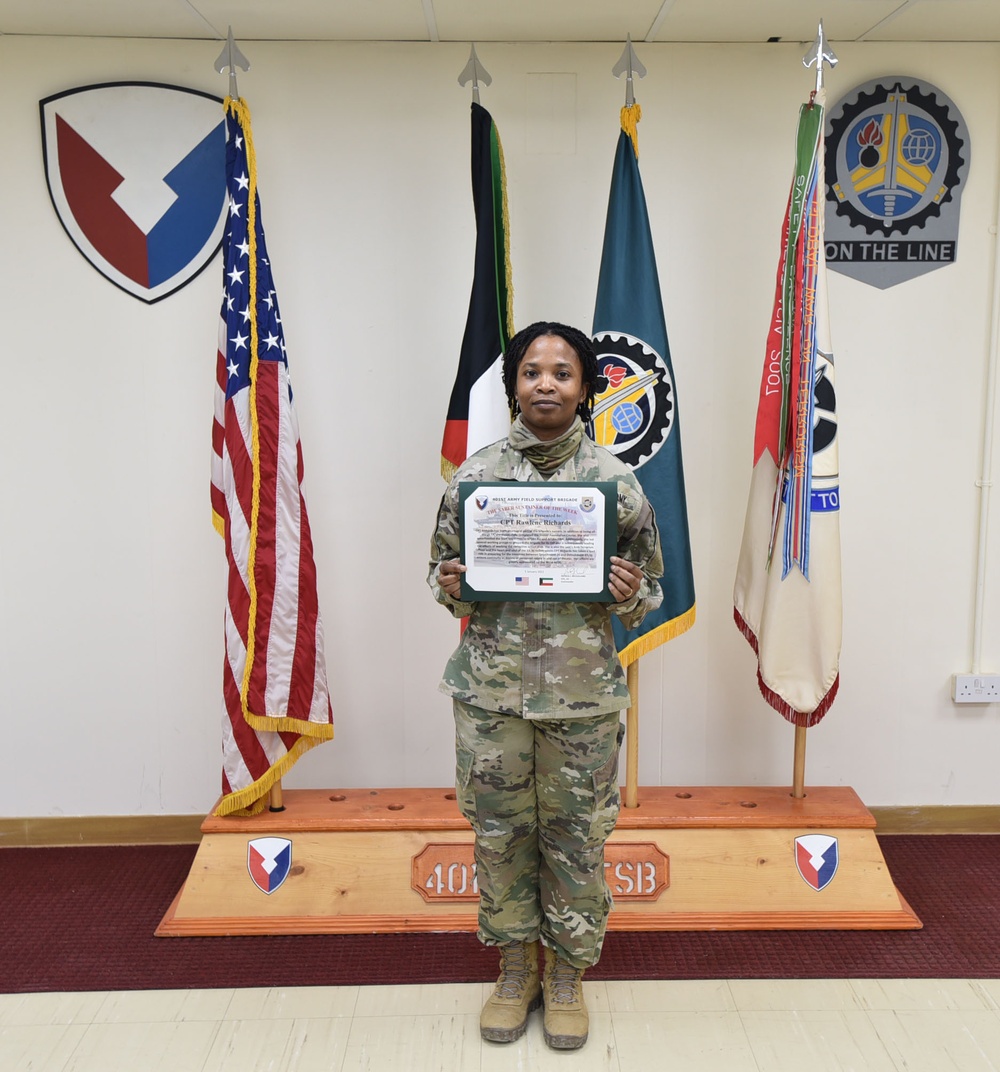 401st AFSB congratulates the Sustainer of the Week
