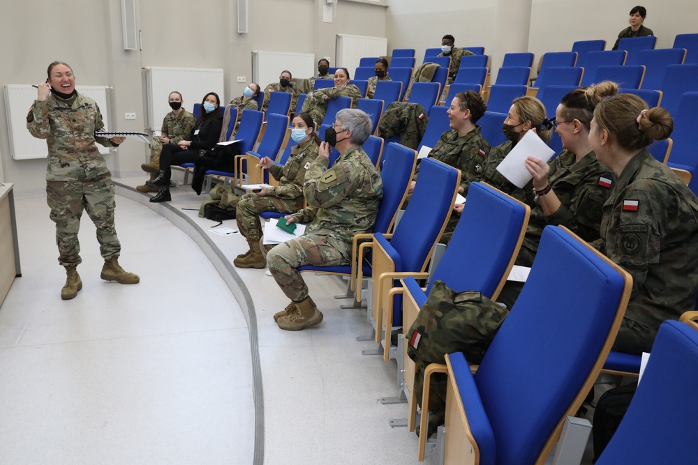 Women of the U.S. and Polish Armed Forces come together for a Women's Cultural Exchange
