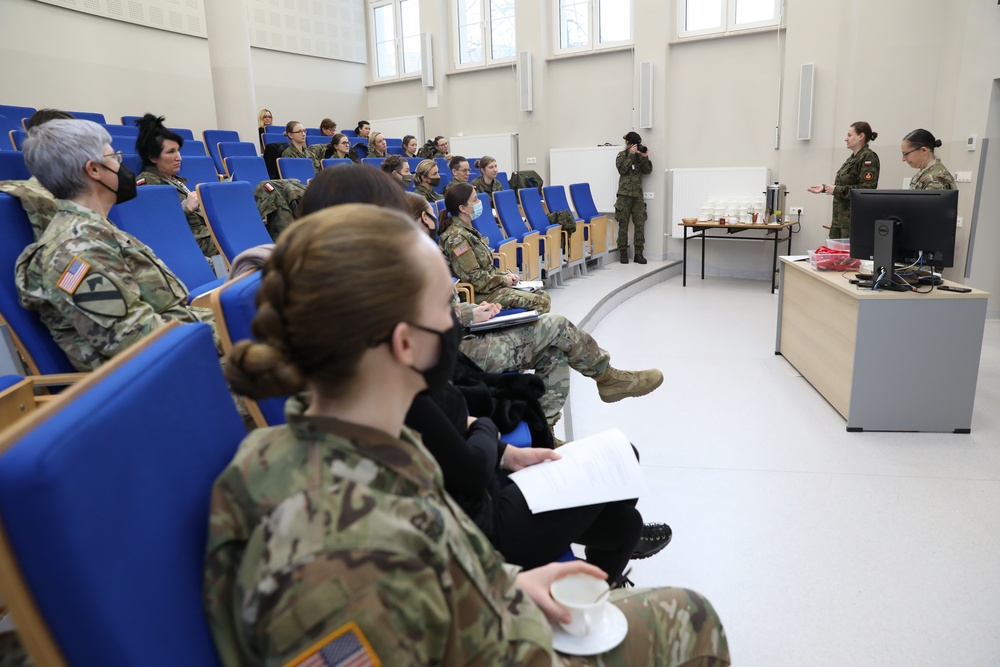 Women of the U.S. and Polish Armed Forces come together for a Women's Cultural Exchange