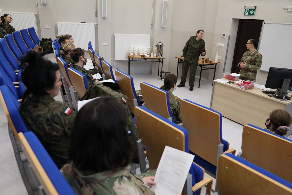 Women of the U.S. and Polish Armed Forces come together for a Women's Cultural Exchange