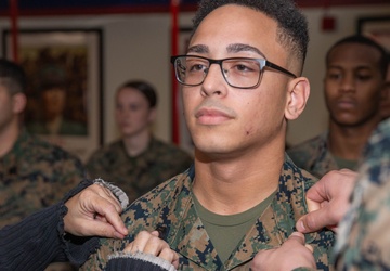 Promotion ceremony for 6th Marine Corps District supply clerk
