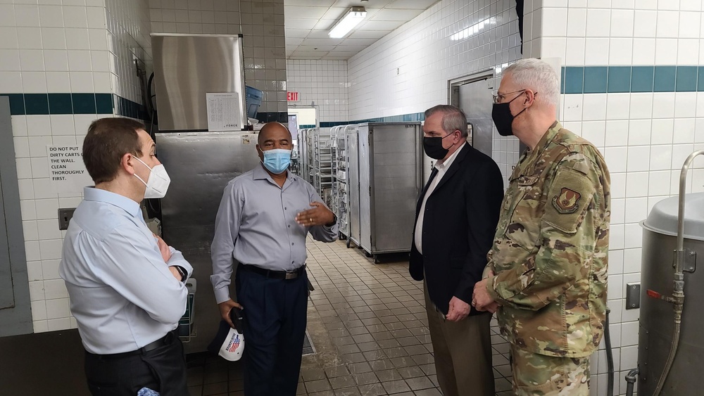 Michael McAndrew visits Joint Base San Antonio construction sites