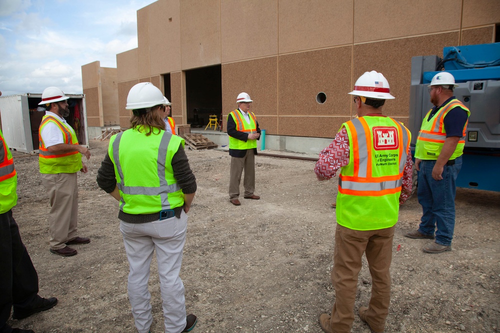 Michael McAndrew visits Joint Base San Antonio construction sites