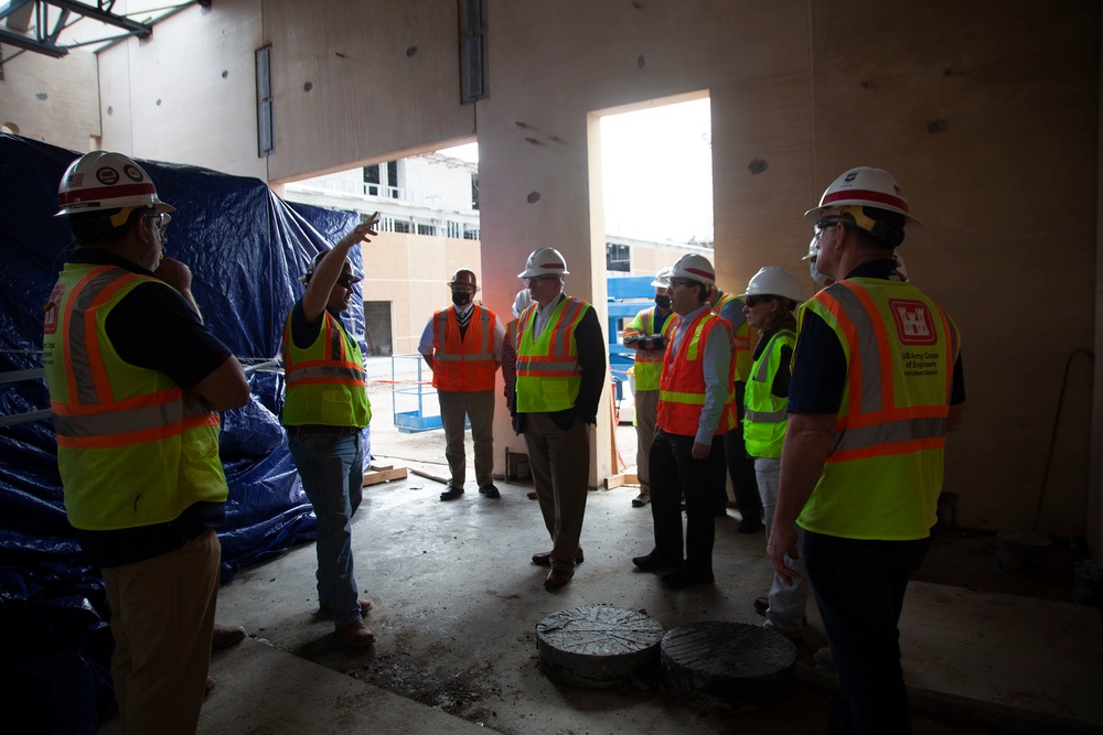 Michael McAndrew visits Joint Base San Antonio construction sites