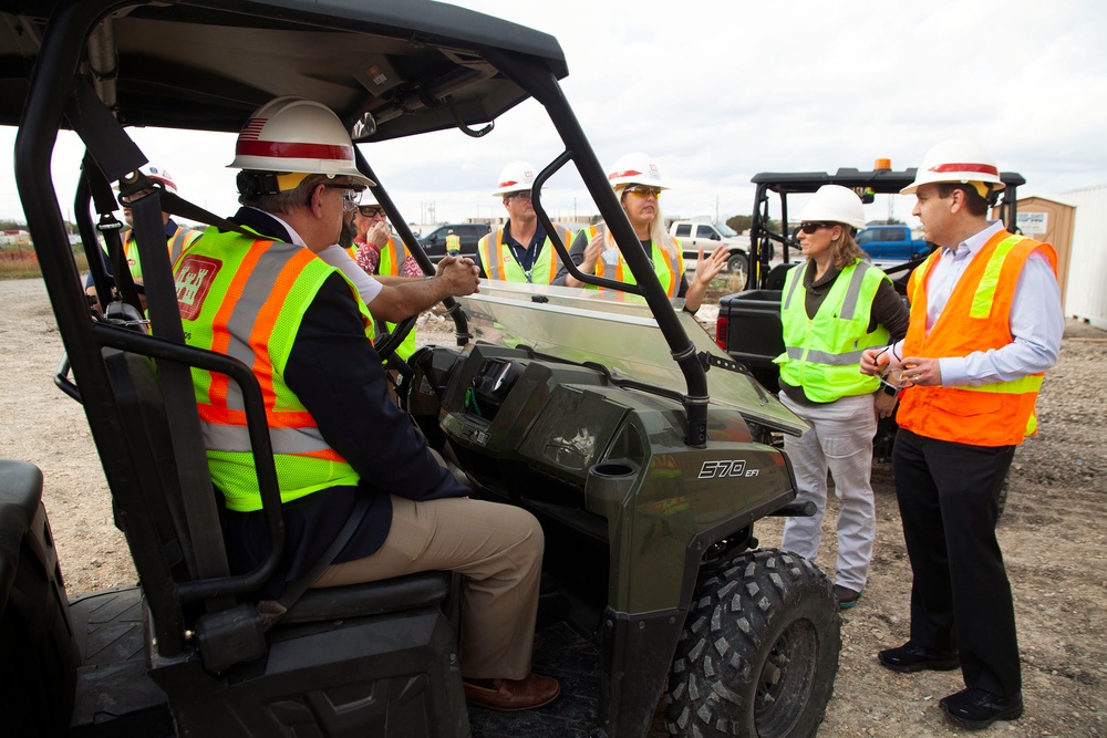 Michael McAndrew visits Joint Base San Antonio construction sites