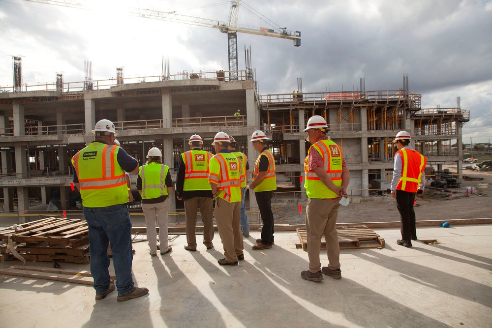 Michael McAndrew visits Joint Base San Antonio construction sites