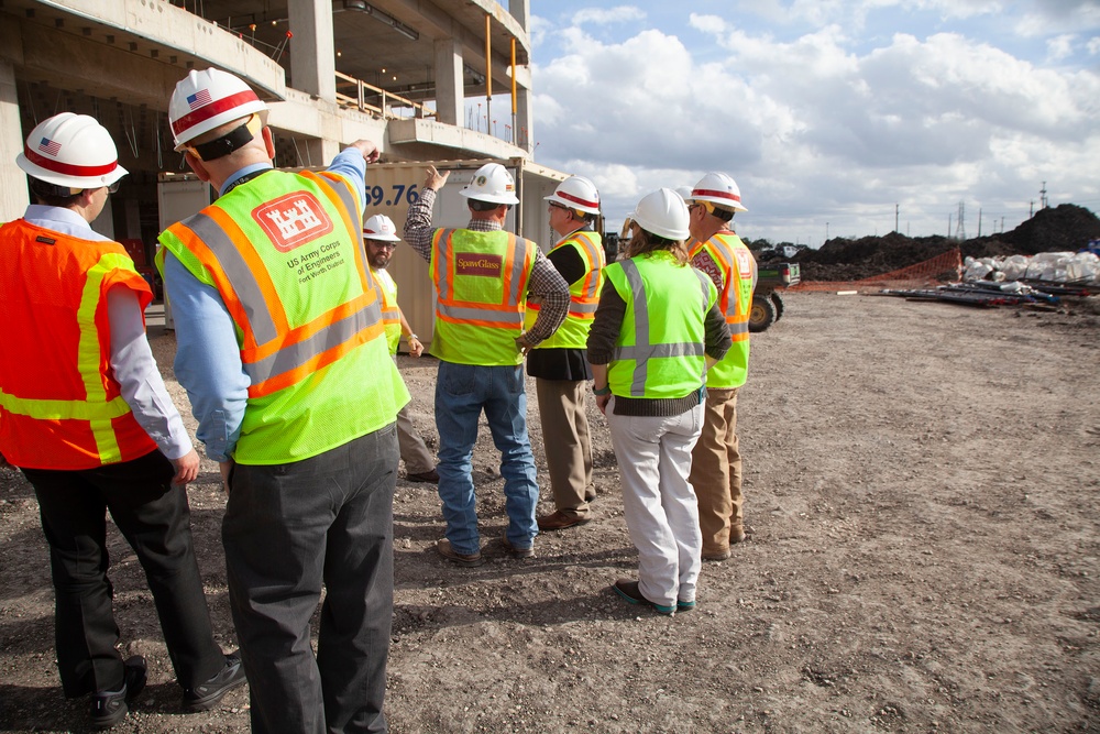 Michael McAndrew visits Joint Base San Antonio construction sites