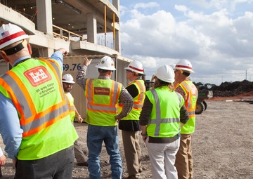 Michael McAndrew visits Joint Base San Antonio construction sites