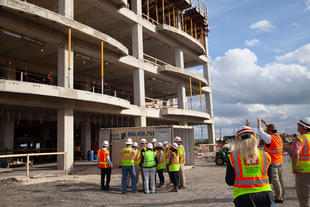 Michael McAndrew visits Joint Base San Antonio construction sites