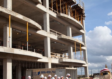 Michael McAndrew visits Joint Base San Antonio construction sites