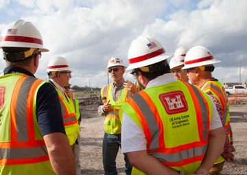 Michael McAndrew visits Joint Base San Antonio construction sites
