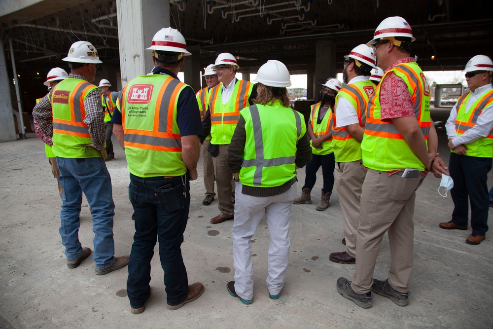 Michael McAndrew visits Joint Base San Antonio construction sites