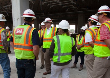 Michael McAndrew visits Joint Base San Antonio construction sites