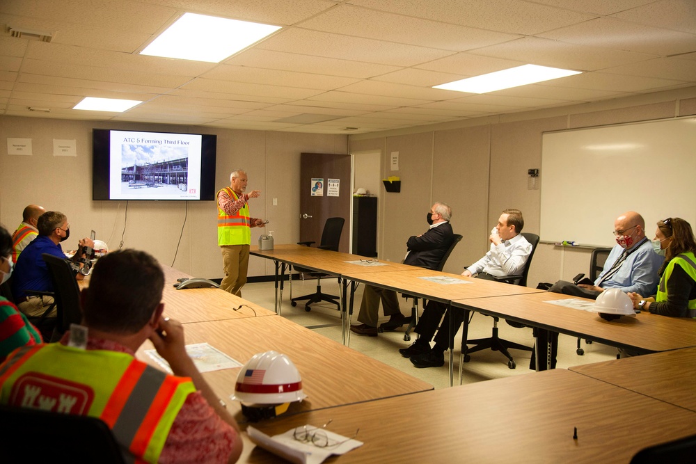 Michael McAndrew visits Joint Base San Antonio construction sites