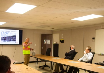 Michael McAndrew visits Joint Base San Antonio construction sites