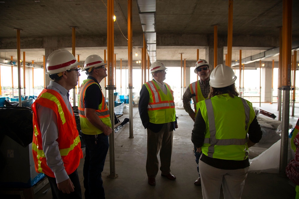 Michael McAndrew visits Joint Base San Antonio construction sites