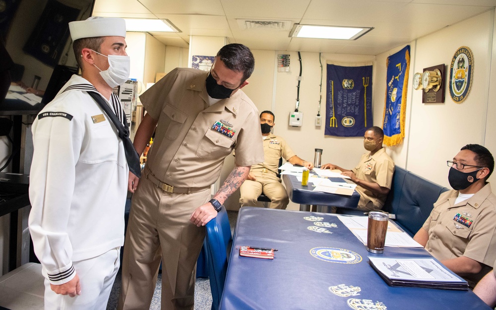 USS Charleston Sailors Participate in JSOQ, SOQ, SSOQ Boards