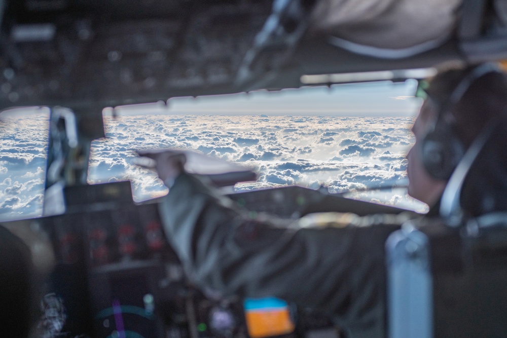 The 909th ARS refuels 356th FS F-35s in support of Iron Dagger