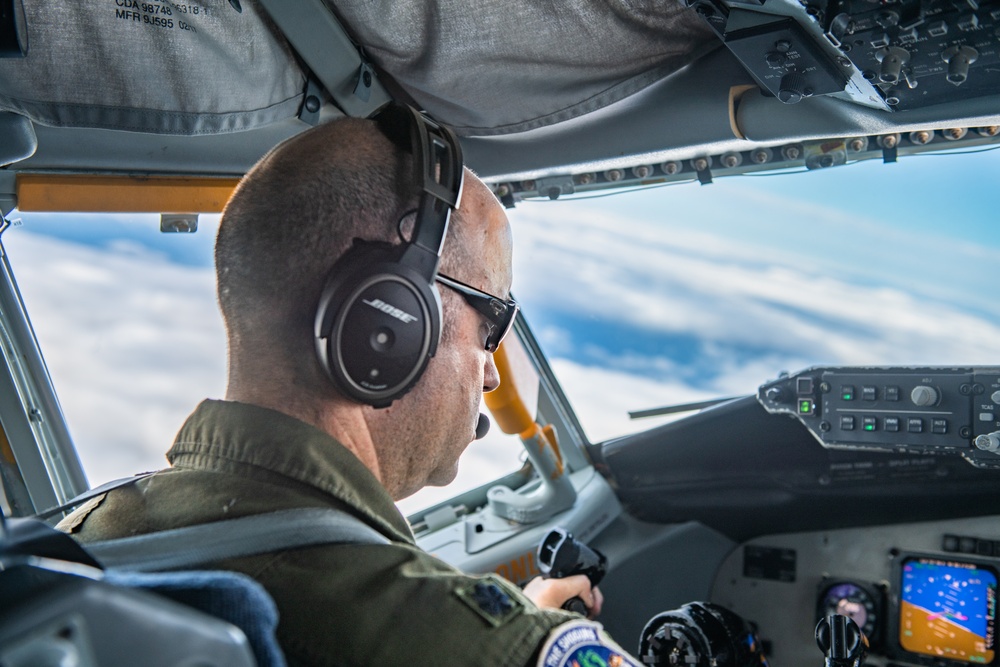 The 909th ARS refuels 356th FS F-35s in support of Iron Dagger