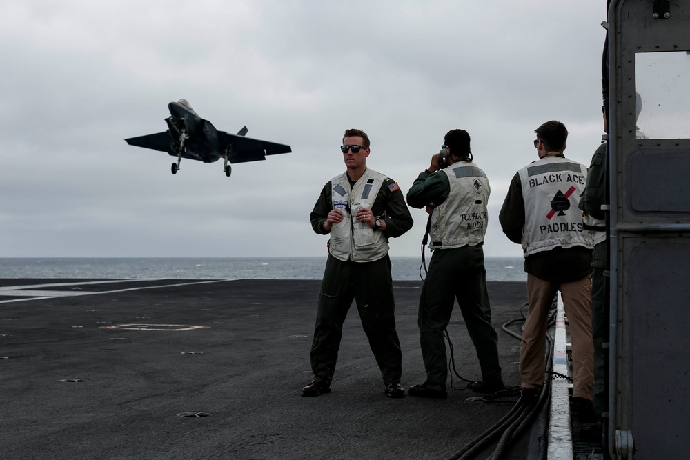 Abraham Lincoln conducts flight operations.