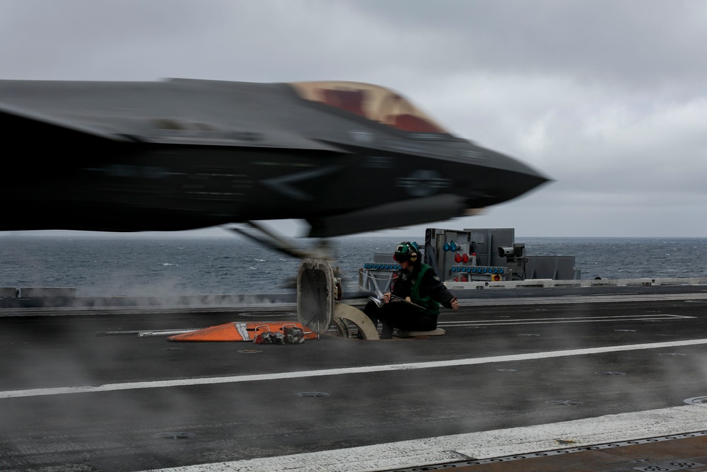 Abraham Lincoln conducts flight operations.