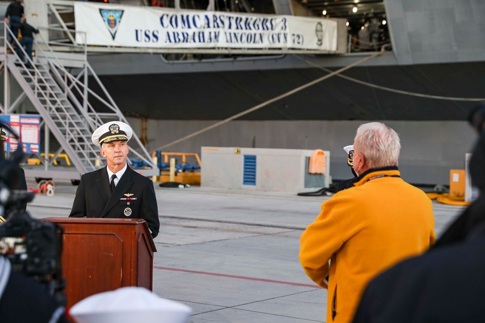 Abraham Lincoln Strike Group departs on scheduled deployment