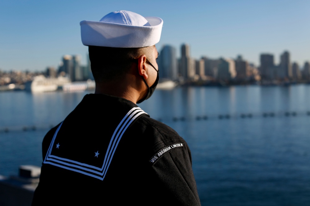 Abraham Lincoln Strike Group departs on scheduled deployment