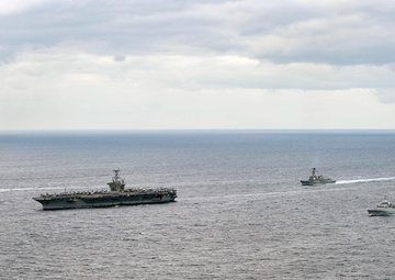 The Harry S. Truman Carrier Strike Group is on a scheduled deployment in the U.S. Sixth Fleet area of operations in support of naval operations to maintain maritime stability and security.