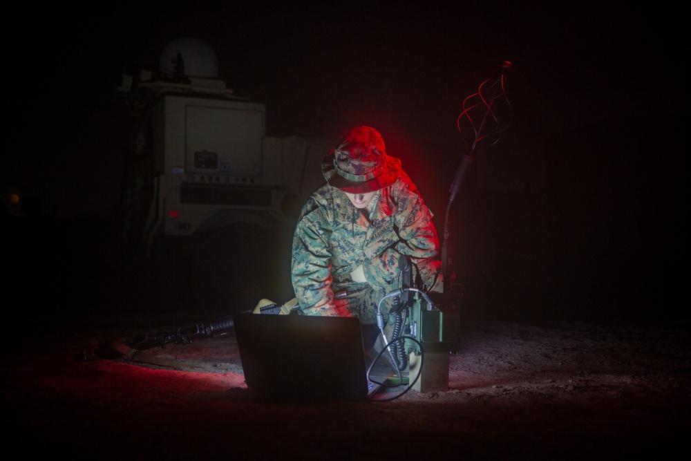 U.S. Marines and Sailors with 1st Marine Division conduct Combat Operations Center operations during Steel Knight 22