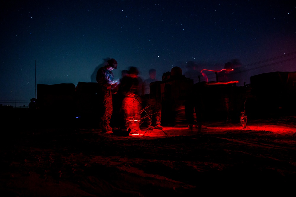 U.S. Marines and Sailors with 1st Marine Division conduct Combat Operations Center operations during Steel Knight 22