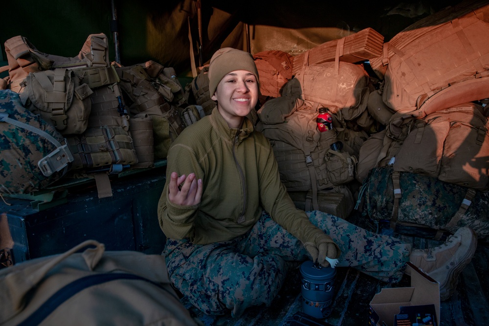 U.S. Marines and Sailors with Combat Logistics Battalion 5 conduct Mobile Combat Operations Center operations during Steel Knight 22