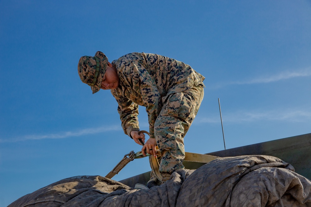 U.S. Marines and Sailors with Combat Logistics Battalion 5 conduct Mobile Combat Operations Center operations during Steel Knight 22